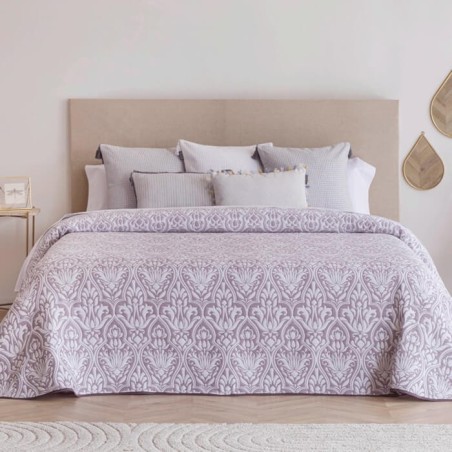 Colcha Jacquard Reversible Muxia Lila