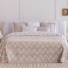 Colcha Jacquard Reversible Palos Beige Confecciones Paula