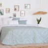 Colcha Jacquard Reversible Roche Turquesa Anverso