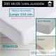 Sábana Bajera Blanca 200 hilos 100 Algodón Largo Especial 210 cm. y altura hasta 15 cm. Royal