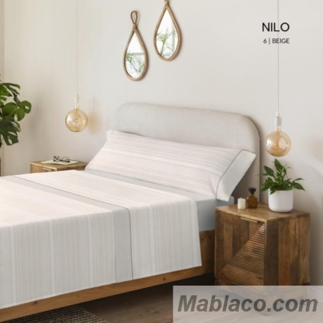 Juego de Sábanas Nilo Beige 100% Algodón Serena Cotton Luxe