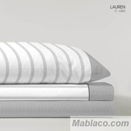 Juego de Sábanas Lauren Gris 100% Algodón Serena Cotton Luxe