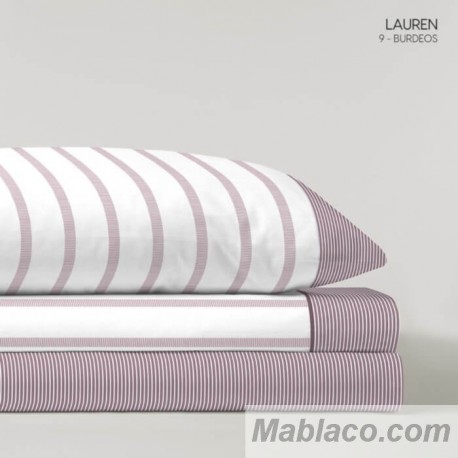 Juego de Sábanas Lauren Burdeos 100% Algodón Serena Cotton Luxe