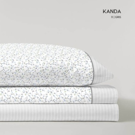 Juego de Sábanas Kanda Gris 100% Algodón Serena Cotton Luxe