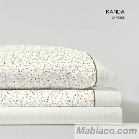 Juego de Sábanas Kanda Verde 100% Algodón Serena Cotton Luxe
