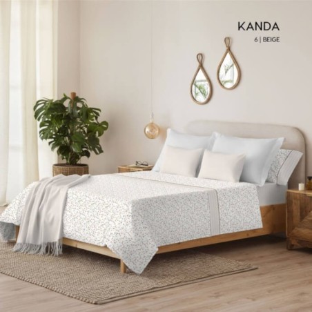 Juego de Sábanas Kanda Beige 100% Algodón Serena Cotton Luxe