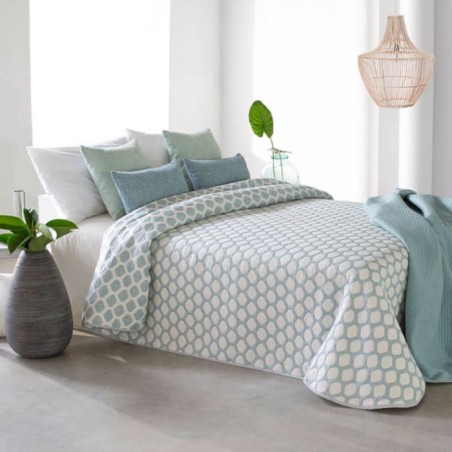 Colcha Jacquard Reversible Collier Verde Reig Marti Anverso