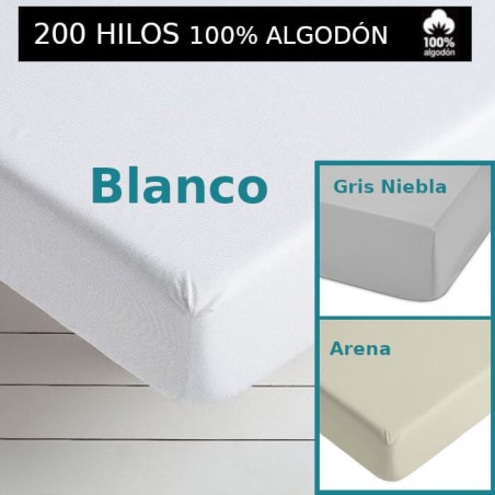 Sábana Bajera 100% Algodón 200 hilos Royal 3 colores