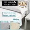 Sábana Encimera 100% Algodón 200 hilos Royal 3 colores Largo de Encimera 280 cm