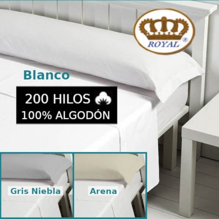 Funda de Almohada Liso 100% Algodón 200 hilos Royal