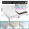 Sábana Bajera Cama Articulada 100% Algodón 200 hilos Forma H Largo 200 cm y altura hasta 25 cm Royal 3 colores