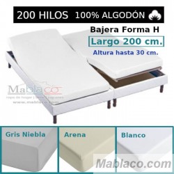 Sábana Bajera Cama Articulada 100% Algodón 200 hilos Forma H Largo 180 cm y altura hasta 30 cm Royal 3 colores