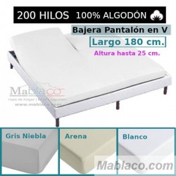 Sábana Bajera Cama Arituclada 100% Algodón 200 hilos Pantalón Forma V Largo 180 cm y altura hasta 25 cm Royal 3 colores
