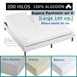 Sábana Bajera Cama Arituclada 100% Algodón 200 hilos Pantalón Forma V Largo 190 cm y altura hasta 30 cm Royal 3 colores