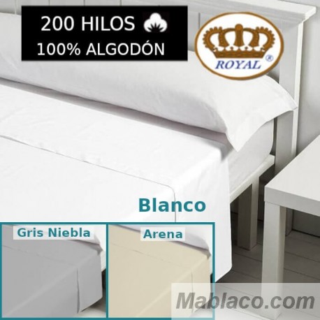 Sábana Encimera Cunas de Bebé 100% Algodón 200 hilos lisos Royal a elegir en 3 colores Royal
