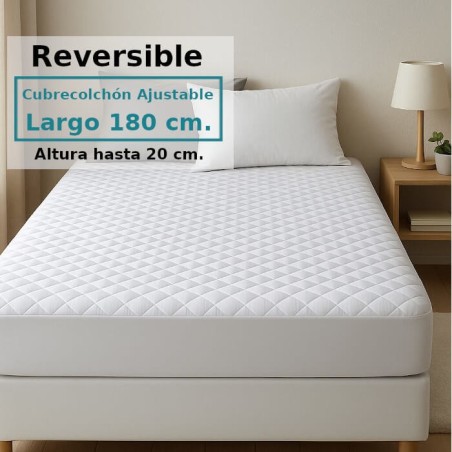 Cubrecolchón Acolchado Reversible AMBAR 2 Royal Tela / Tela Largo Especial 180 cm Alto hasta 20 cm ROYAL