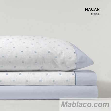 Juego de Sábanas Nacar Azul Kabely