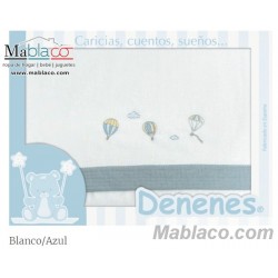 Juego Sábanas Bebé Globos Azul 100% Algodón