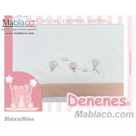 Juego Sábanas Bebé Globos Rosa 100% Algodón
