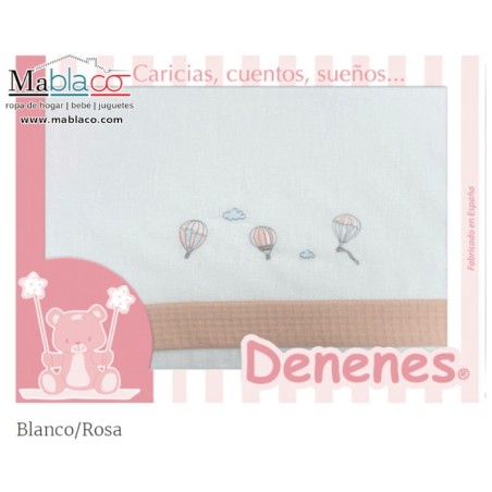 Juego Sábanas Bebé Globos Rosa 100% Algodón