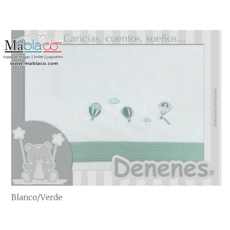Juego Sábanas Bebé Globos Verde 100% Algodón