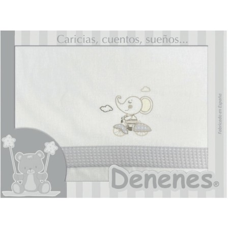 Juego Sábanas Bebé Elefante Perla 100% Algodón