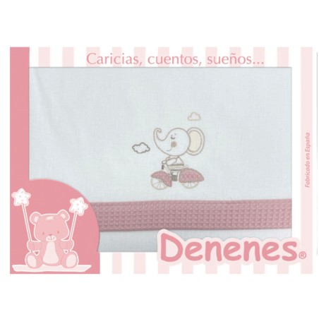 Juego Sábanas Bebé Elefante Rosa 100% Algodón