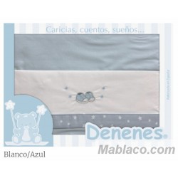 Juego Sábanas Bebé Zapatos Azul 100% Algodón