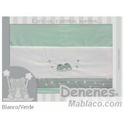 Juego Sábanas Bebé Zapatos Verde 100% Algodón