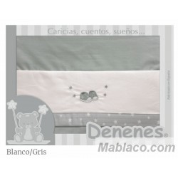 Juego Sábanas Bebé Zapatos Gris 100% Algodón