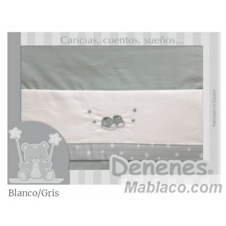Juego Sábanas Bebé Zapatos Gris 100% Algodón