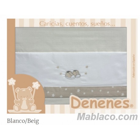 Juego Sábanas Bebé Zapatos Beige 100% Algodón