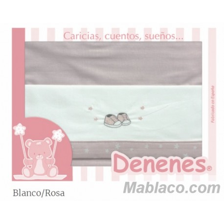 Juego Sábanas Bebé Zapatos Rosa 100% Algodón