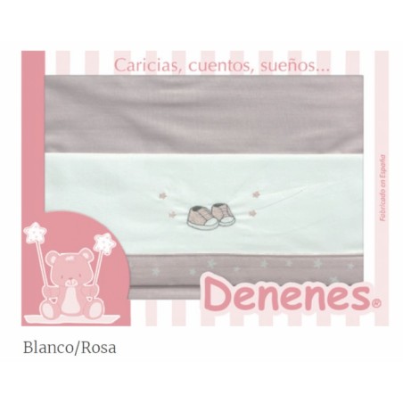 Juego Sábanas Bebé Zapatos Rosa 100% Algodón