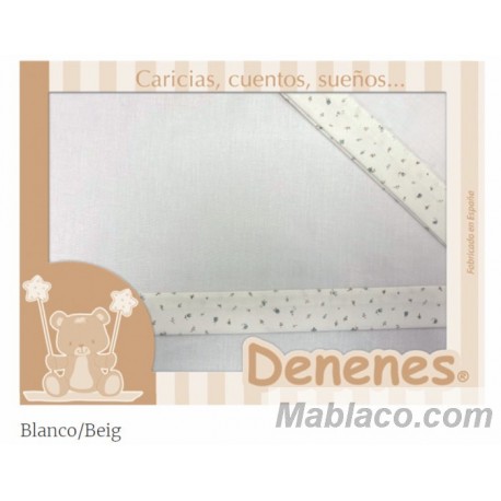 Juego Sábanas Bebé Florecitas Beige 100% Algodón