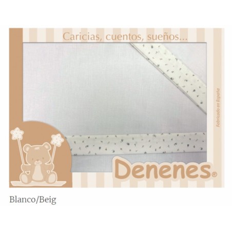 Juego Sábanas Bebé Florecitas Beige 100% Algodón