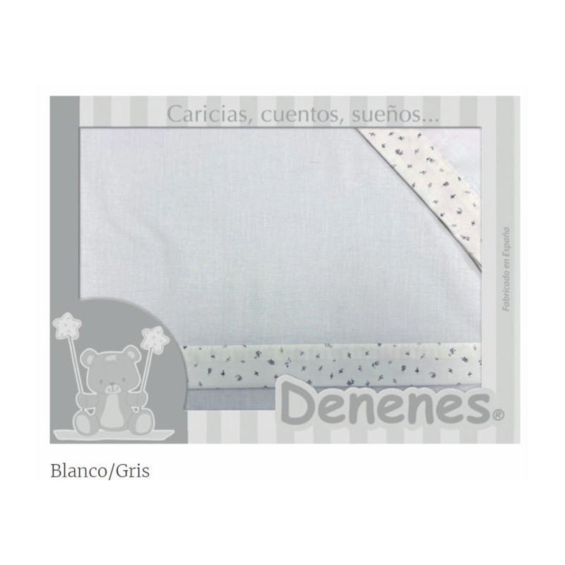 Juego Sábanas Bebé Florecitas Gris 100% Algodón