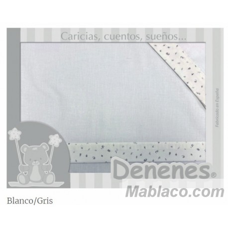Juego Sábanas Bebé Florecitas Gris 100% Algodón