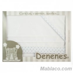 Juego Sábanas Bebé Plumeti Gris 100% Algodón