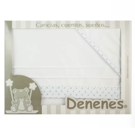 Juego Sábanas Bebé Plumeti Gris 100% Algodón