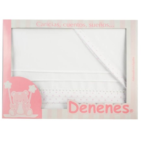 Juego Sábanas Bebé Plumeti Rosa 100% Algodón