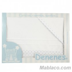 Juego Sábanas Bebé Plumeti Azul 100% Algodón