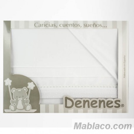 Juego Sábanas Bebé Plumeti Blanco 100% Algodón