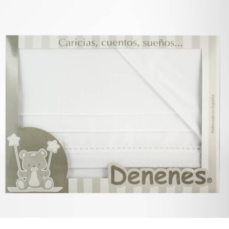 Juego Sábanas Bebé Plumeti Blanco 100% Algodón
