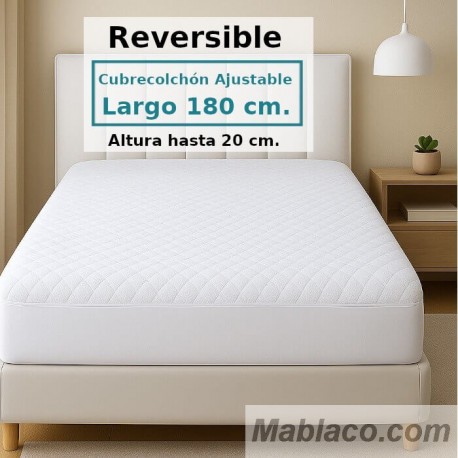 Cubrecolchón Acolchado Rizo 100% Algodón Reversible SORIA 2 Royal Rizo / Rizo Largo Especial 180 cm Alto hasta 20 cm