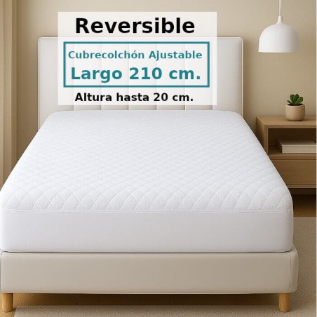 Cubrecolchón Acolchado Rizo 100% Algodón Reversible SORIA 2 Royal Rizo / Rizo Largo Especial 210 cm Alto hasta 20 cm