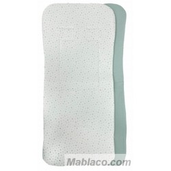 Colchoneta Ligera Silla de Paseo Florecitas Verde