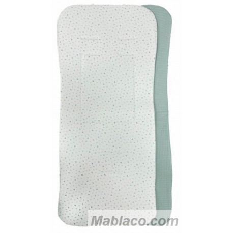 Colchoneta Ligera Silla de Paseo Florecitas Verde