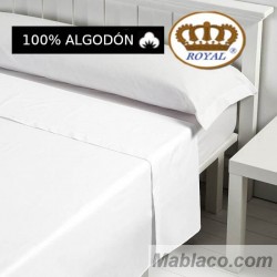 Sábana Encimera Blanca 100% Algodón Royal