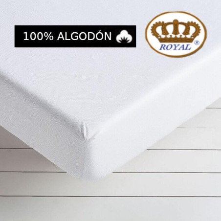 Sábana Bajera Blanca 100% Algodón Royal Ajustable